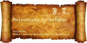 Maloveczky Krisztofer névjegykártya